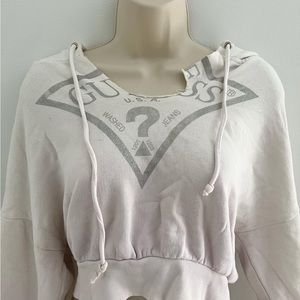 Guess Distressed Cropped Hoodie